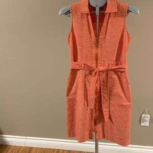Sharagano Terracotta Linen Dress/Jumper Women's Size 6, vintage